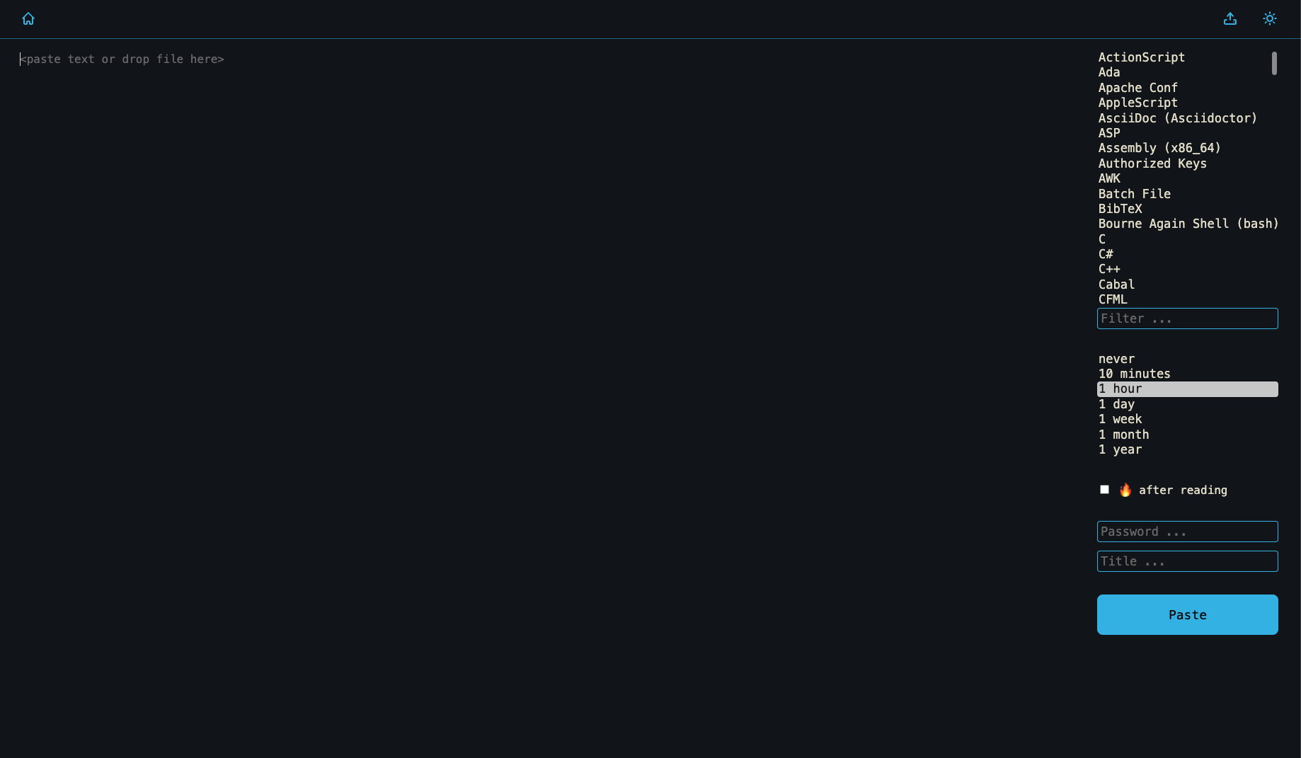 Wastebin Screenshot