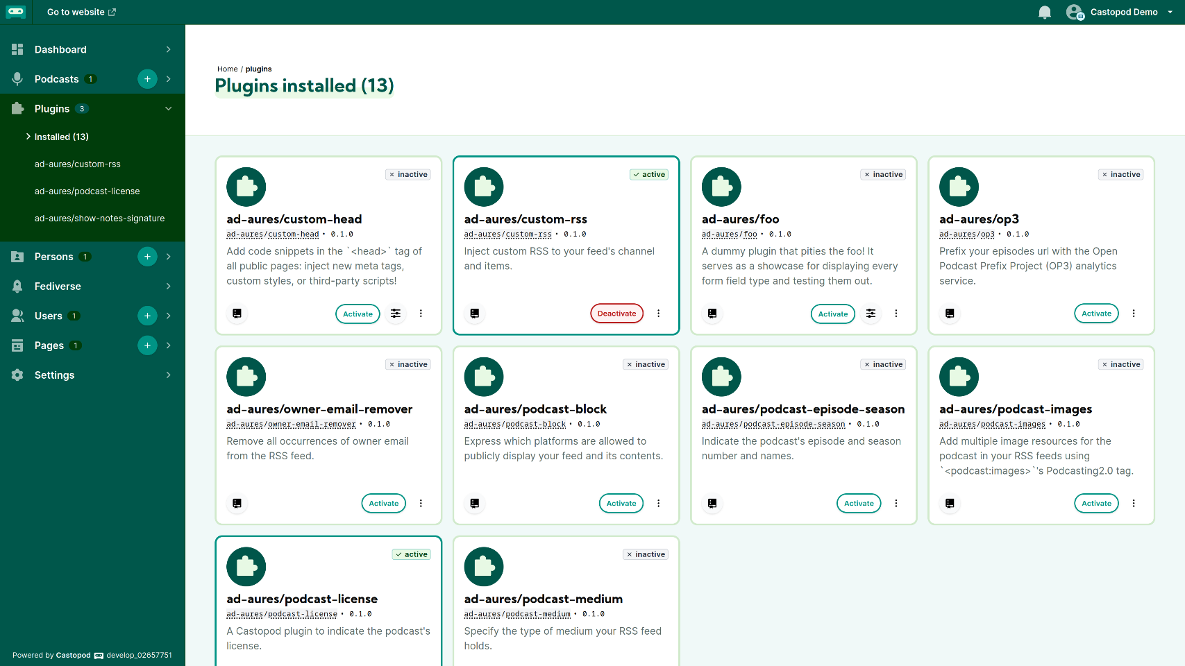 Castopod Screenshot